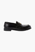 Black - Brushed Leather Penny Loafers - GLAM MODA